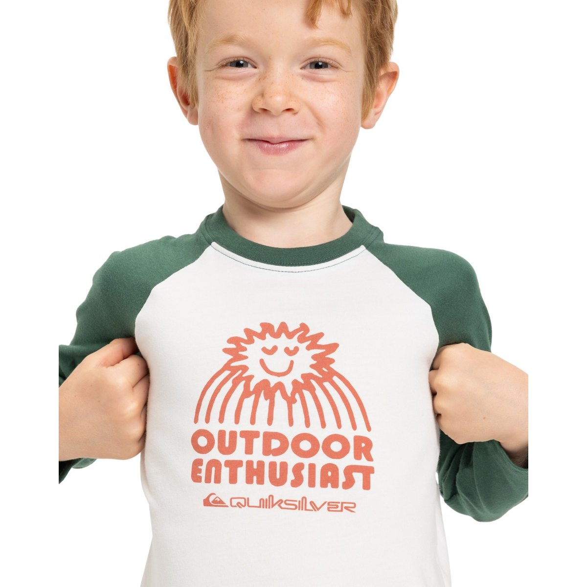T-shirt manches longues EV SPOT ON RAGLAN blanc snow white, QUIKSILVER