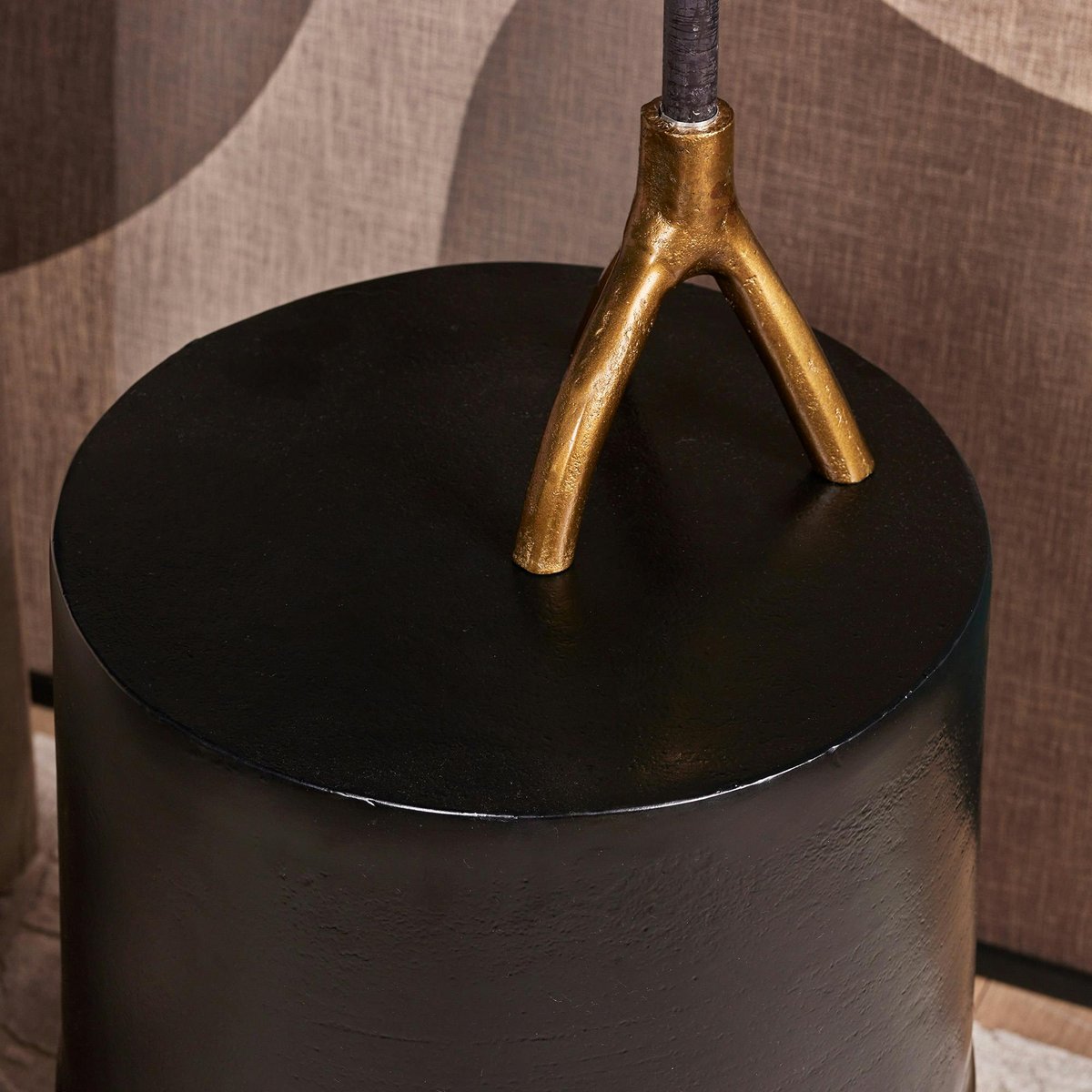 Table d'appoint noire design tambour KANO noir, PIER IMPORT