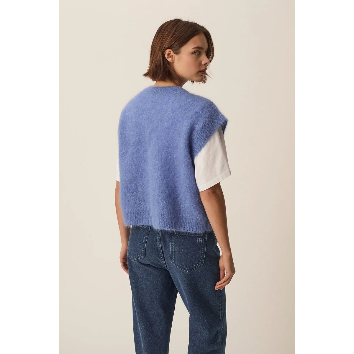 Camisola sem mangas e com gola redonda, ALIBABA azul, DES PETITS HAUTS