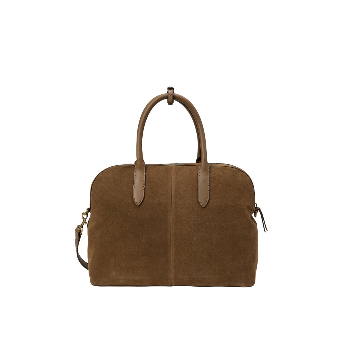 Shopper moyen en cuir de vachette velours doux marron, MARC O'POLO