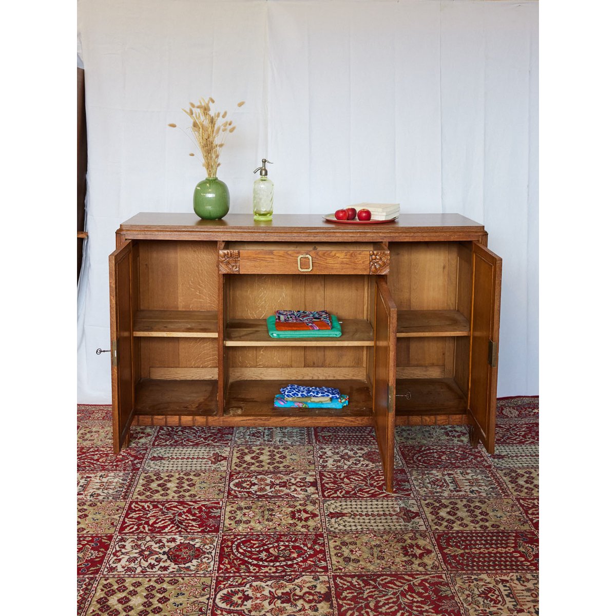 Grand buffet Art déco en bois Gilbert N°1718 - Bon état bois clair, DEBONGOUT