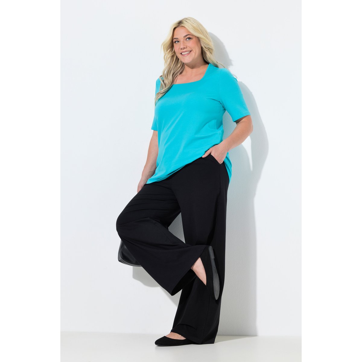 Pantalon Marlene en jersey, taille élastique classique noir, ULLA POPKEN