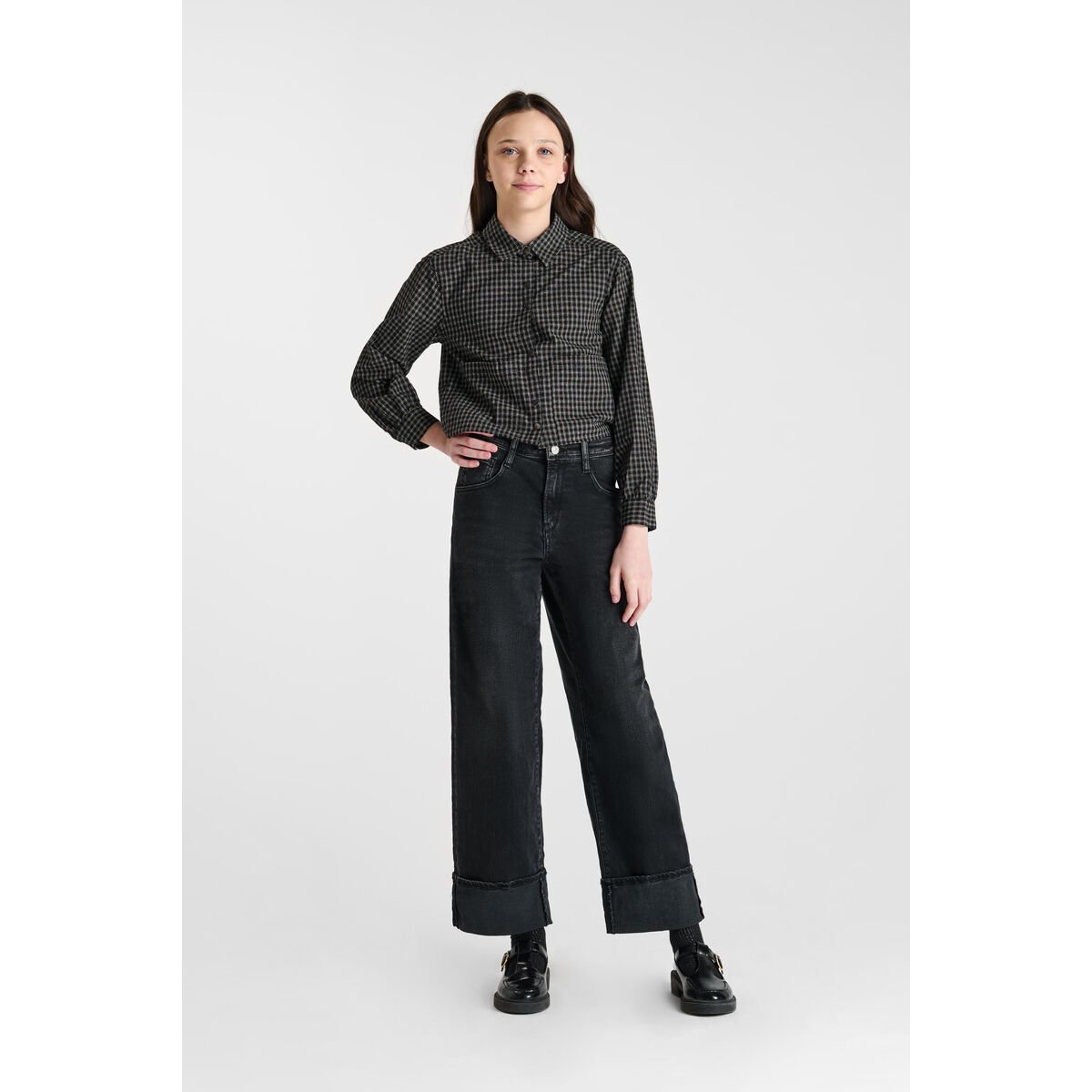 Jeans droite REVERS, longueur 34 black / black, LE TEMPS DES CERISES