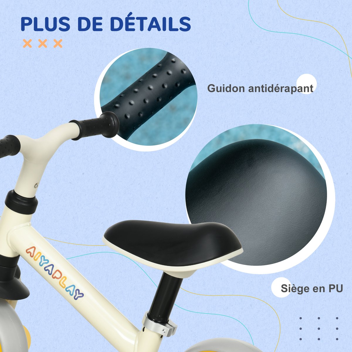Vélo d'équilibre pour enfants Acier Orange orange, blanc, noir, gris, AIYAPLAY