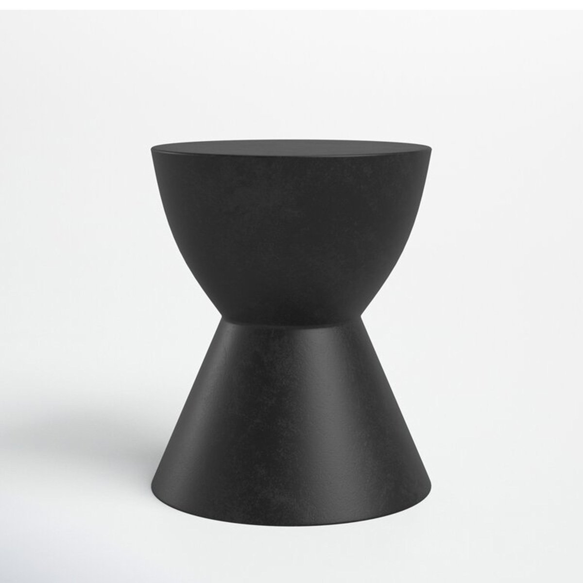 Table d'appoint sablier ø37cm - Effet ciment noir - NERO noir, MAISON AUBERTIN