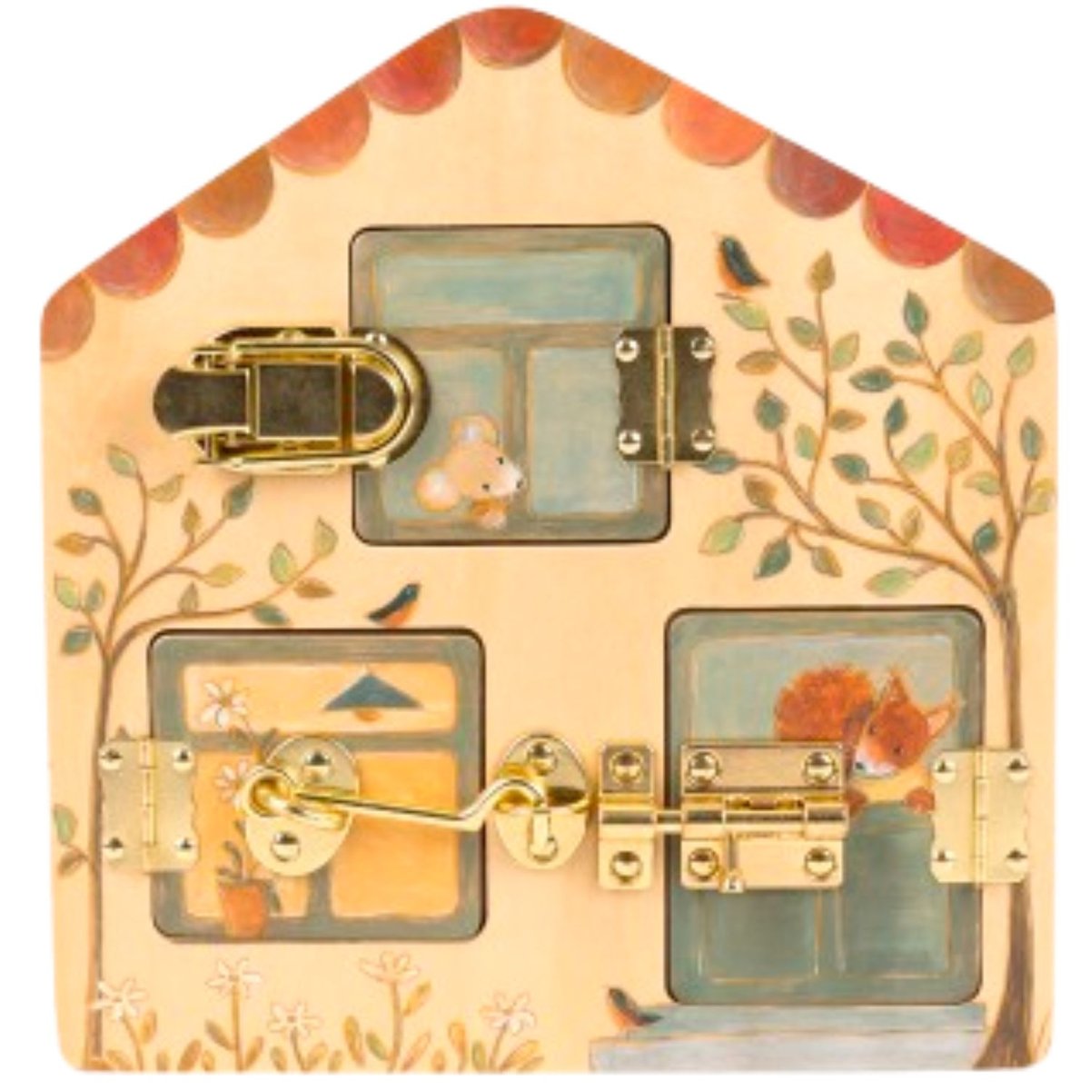 Tableau d'activités à serrures beige, orange, vert, EGMONT TOYS