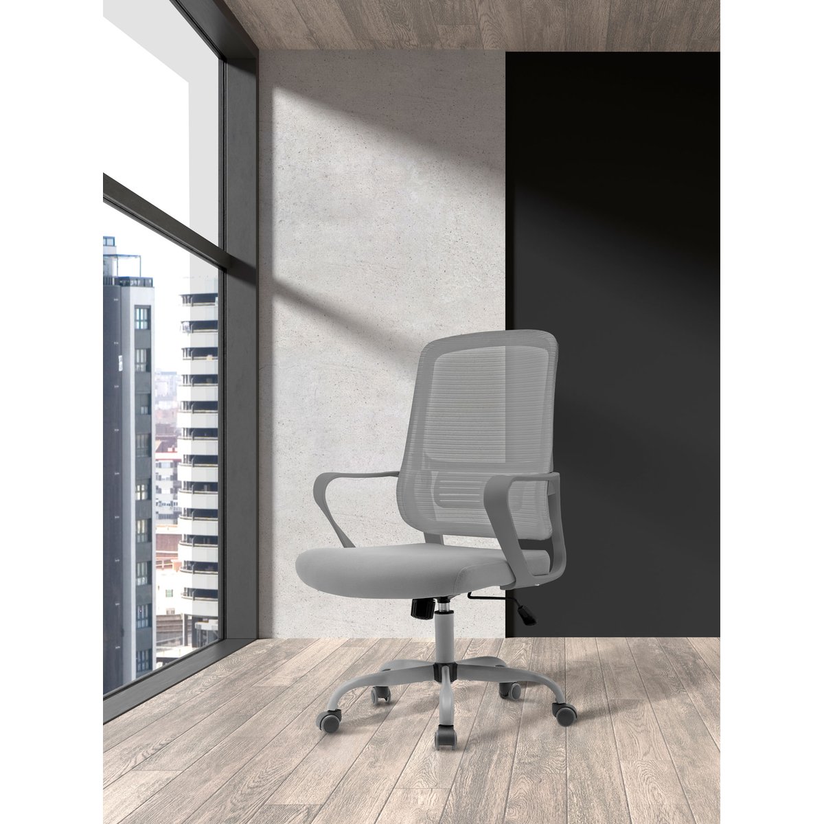 Chaise de bureau, NOAH gris, HISPANOHOGAR