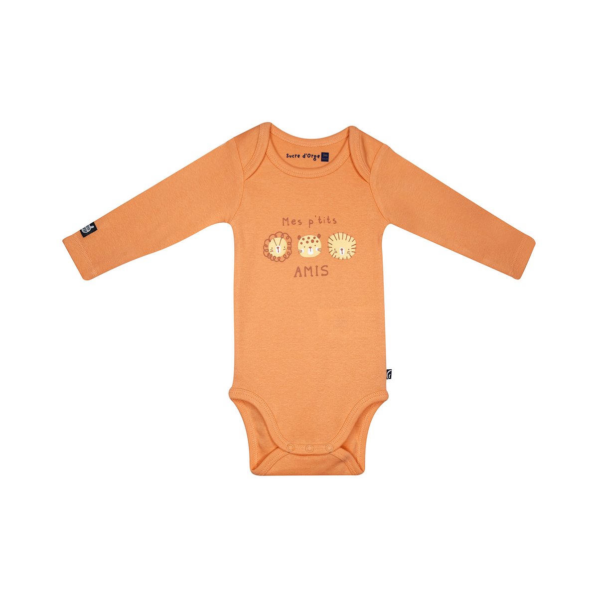 Lot de 3 bodies lovan manches longues bebe jaune, SUCRE D'ORGE