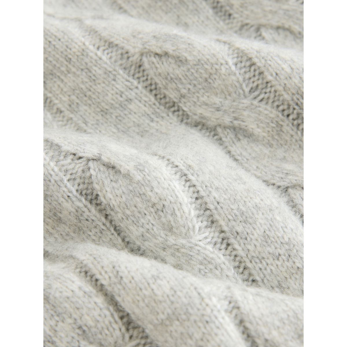 Pull ras du cou en maille torsadée gris, NEXT