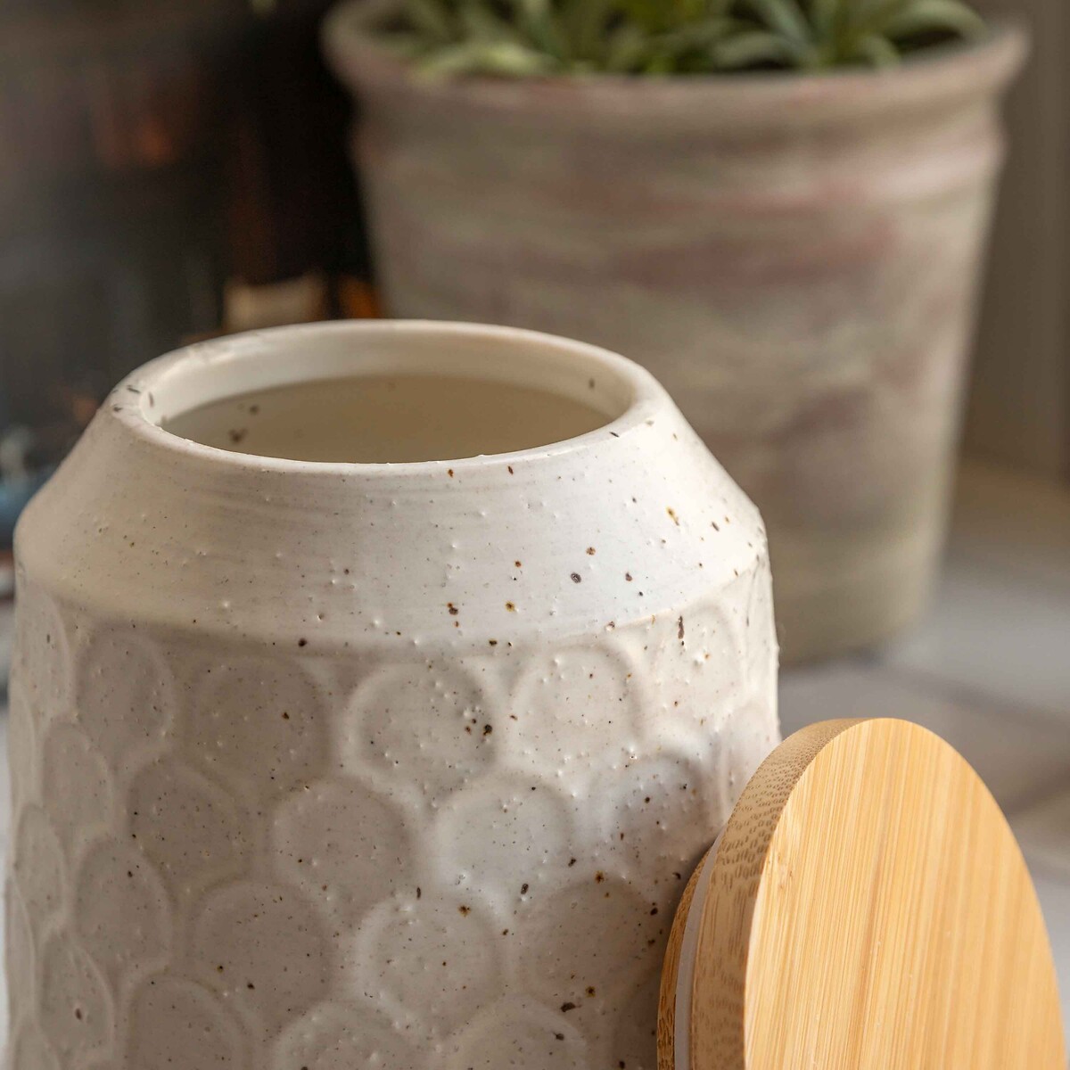 15.5cm Ceramic Storage Jar in Natural natural, ÉDITÉ