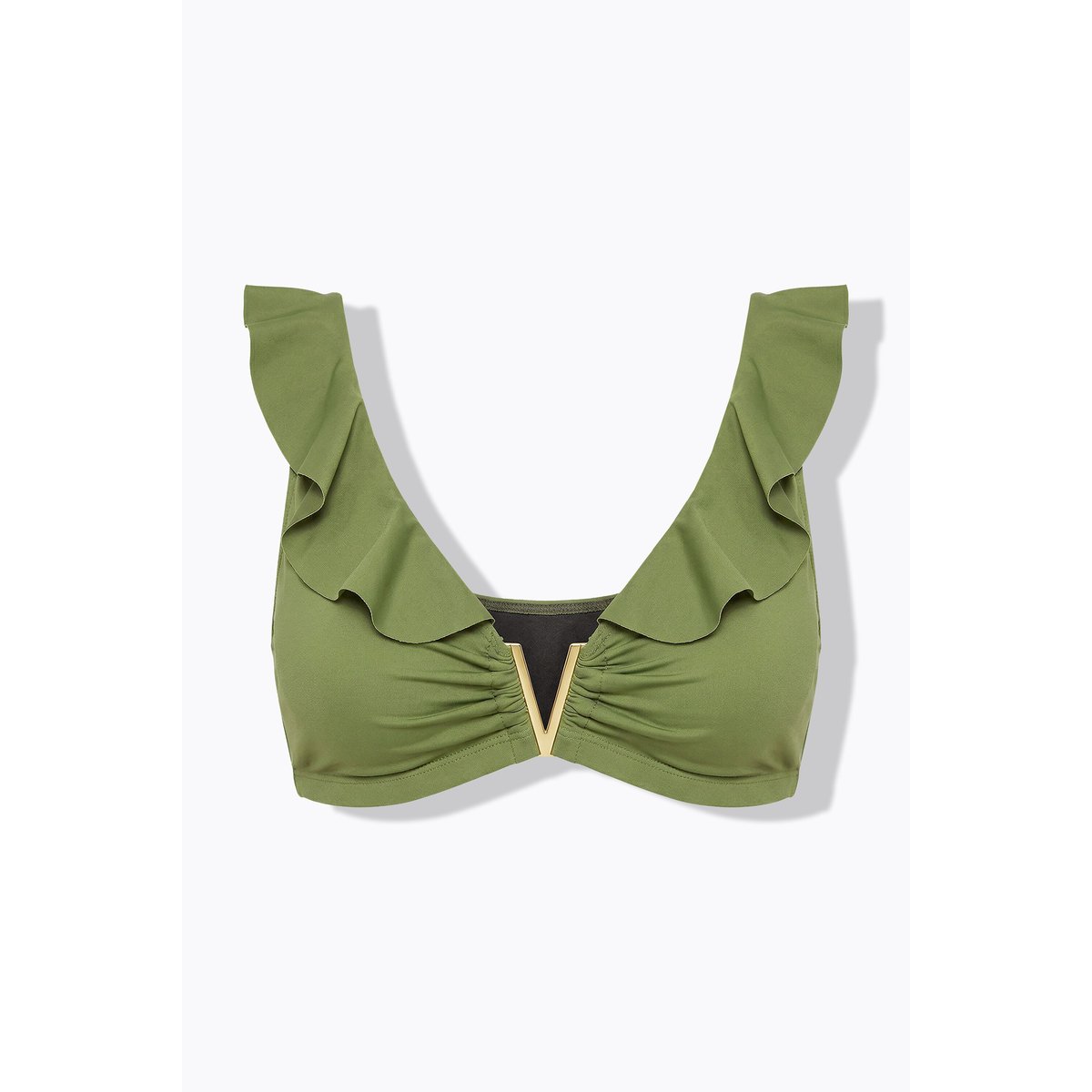 Haut de bikini imprimé, coques souples olive, STUDIO UNTOLD