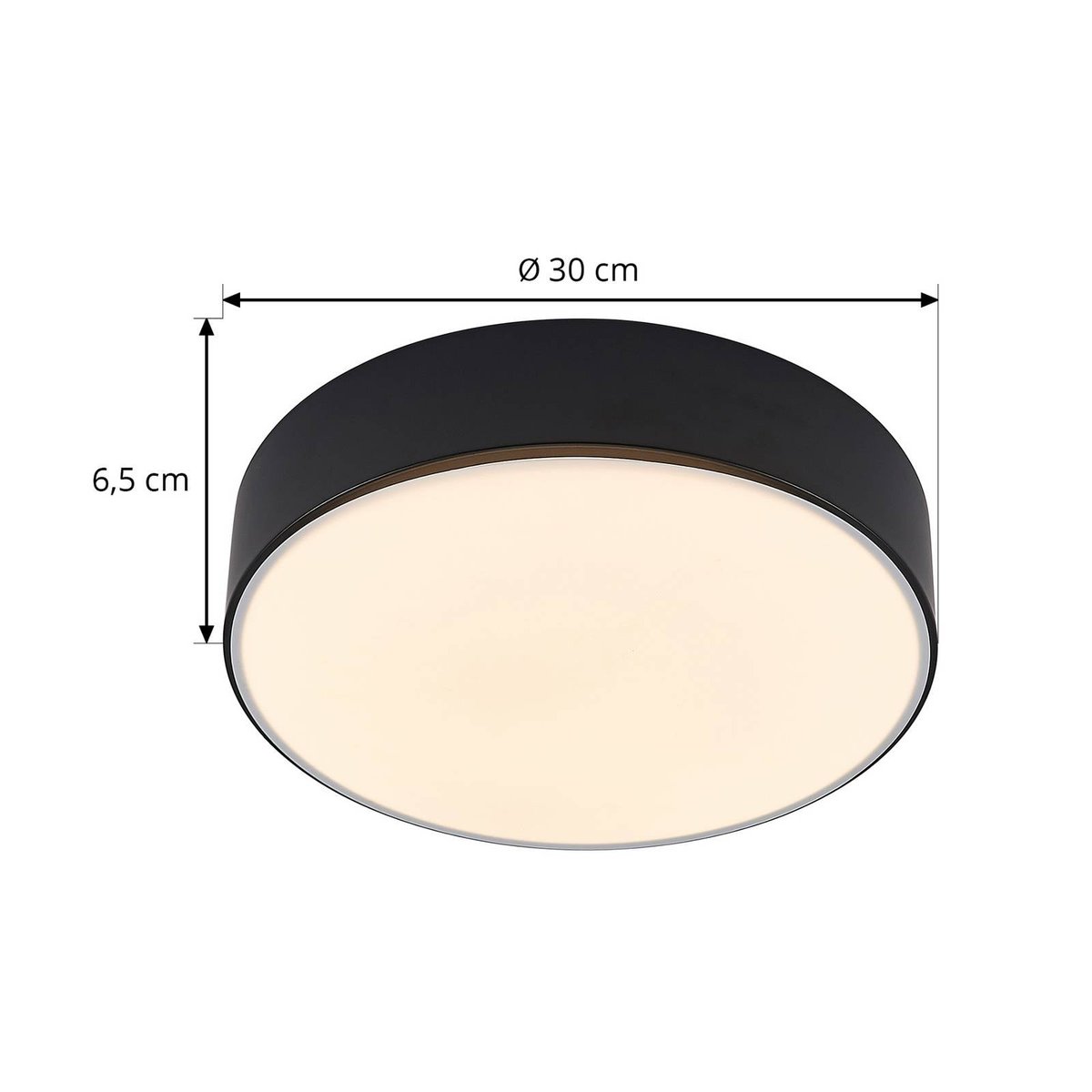Plafonnier  moderneLED, Simera noir mat, blanc, LINDBY