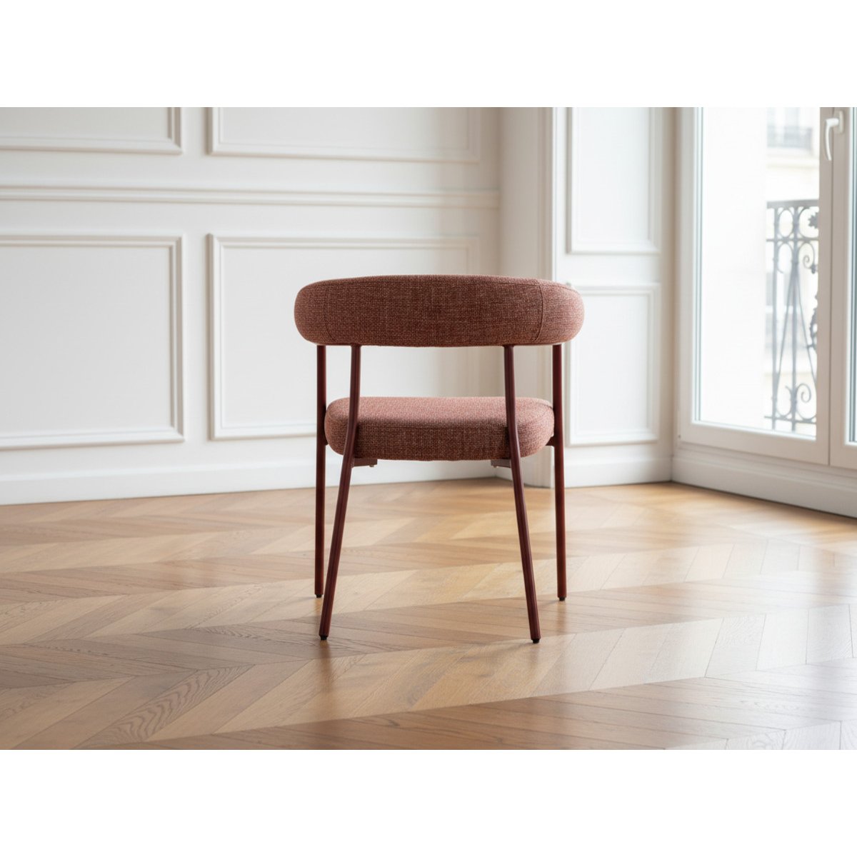 Lot de 2 chaises tissu texturé, ROSA rouge, BOBOCHIC