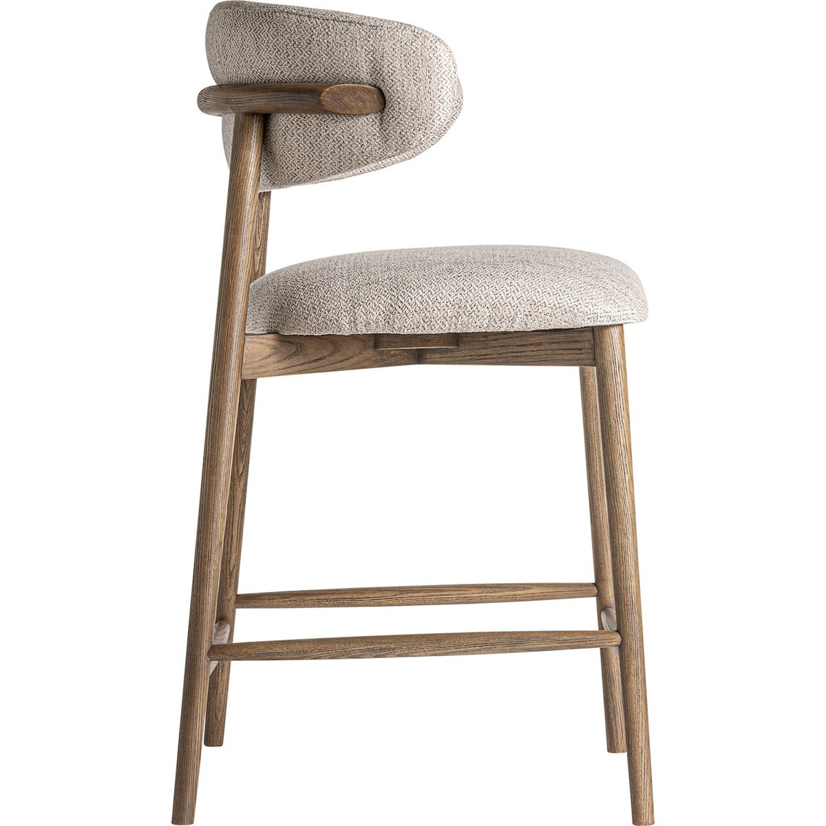 Tabouret de bar colonial en bois de frêne marron bois naturel chaleureux, RECOLLECTION