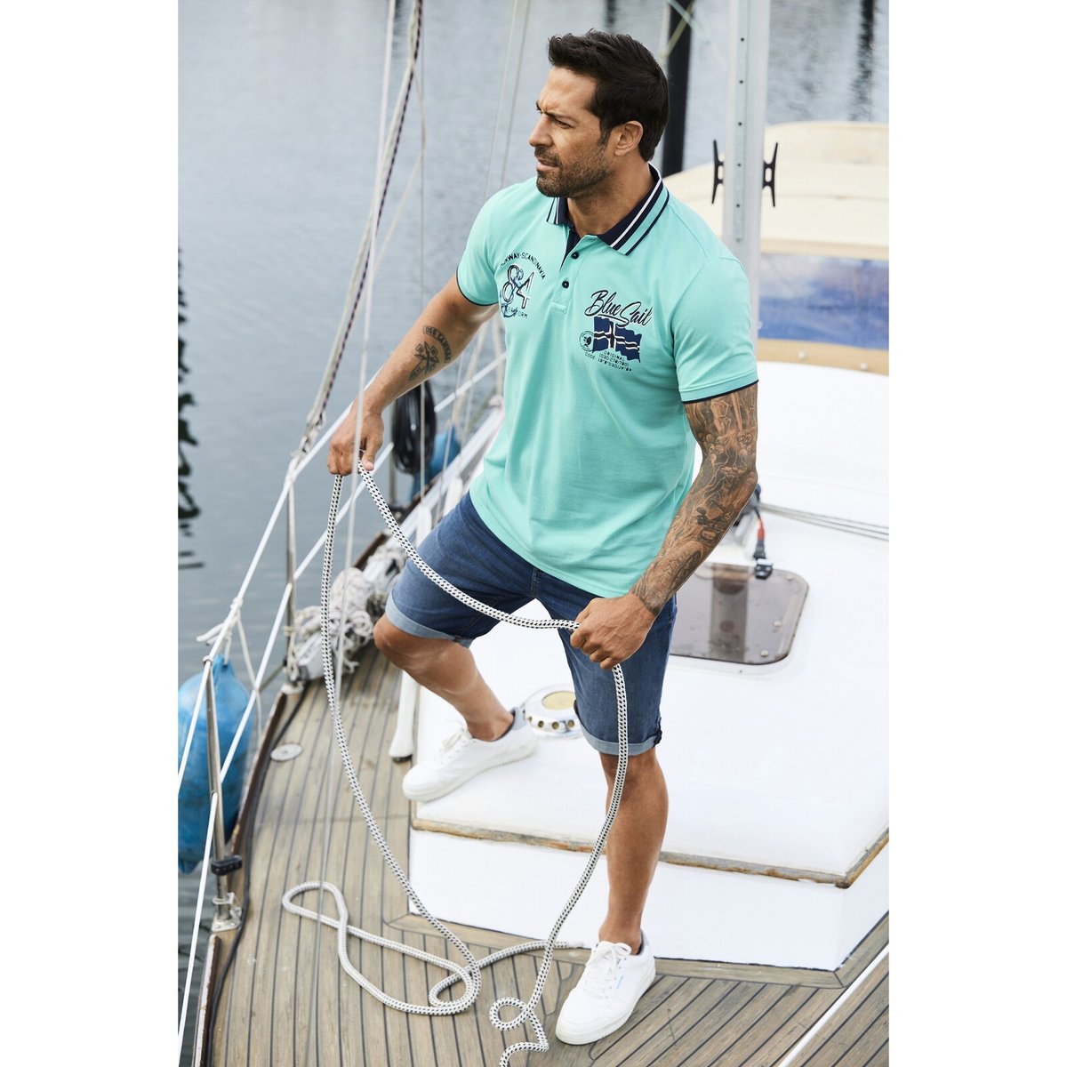 Polo OLFGIR turquoise, JAN VANDERSTORM