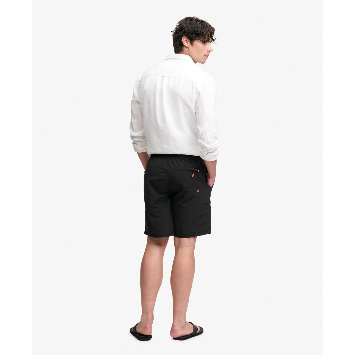 Short de surf classique à logo longueur 48 cm noir, SUPERDRY
