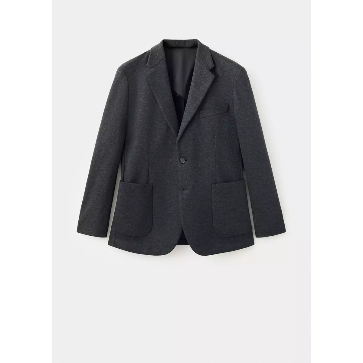 Blazer slim-fit en mélange de coton gris, MANGO MAN
