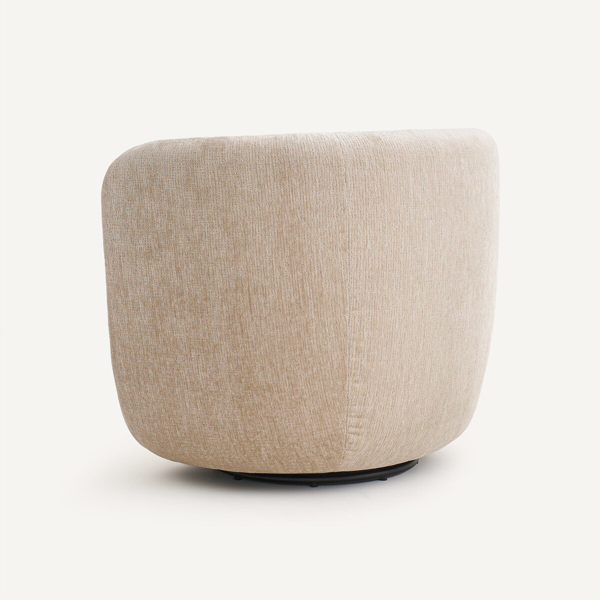 Sillón giratorio de terciopelo texturizado, BAIA beige escarchado, AM.PM