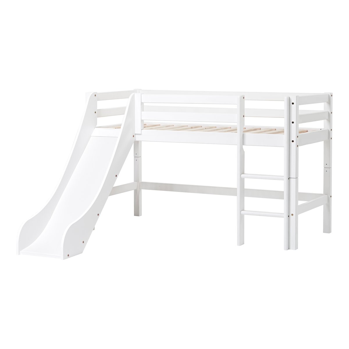 Lit toboggan pin massif ECO DREAM blanc, HOPPEKIDS