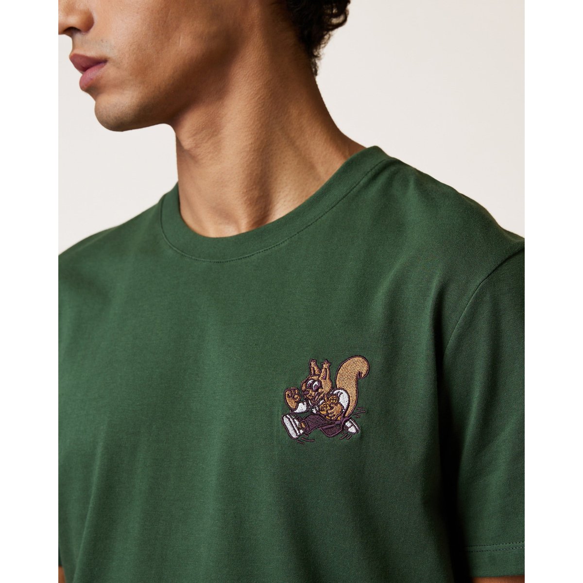 T-shirt en maille vert forêt, FAGUO