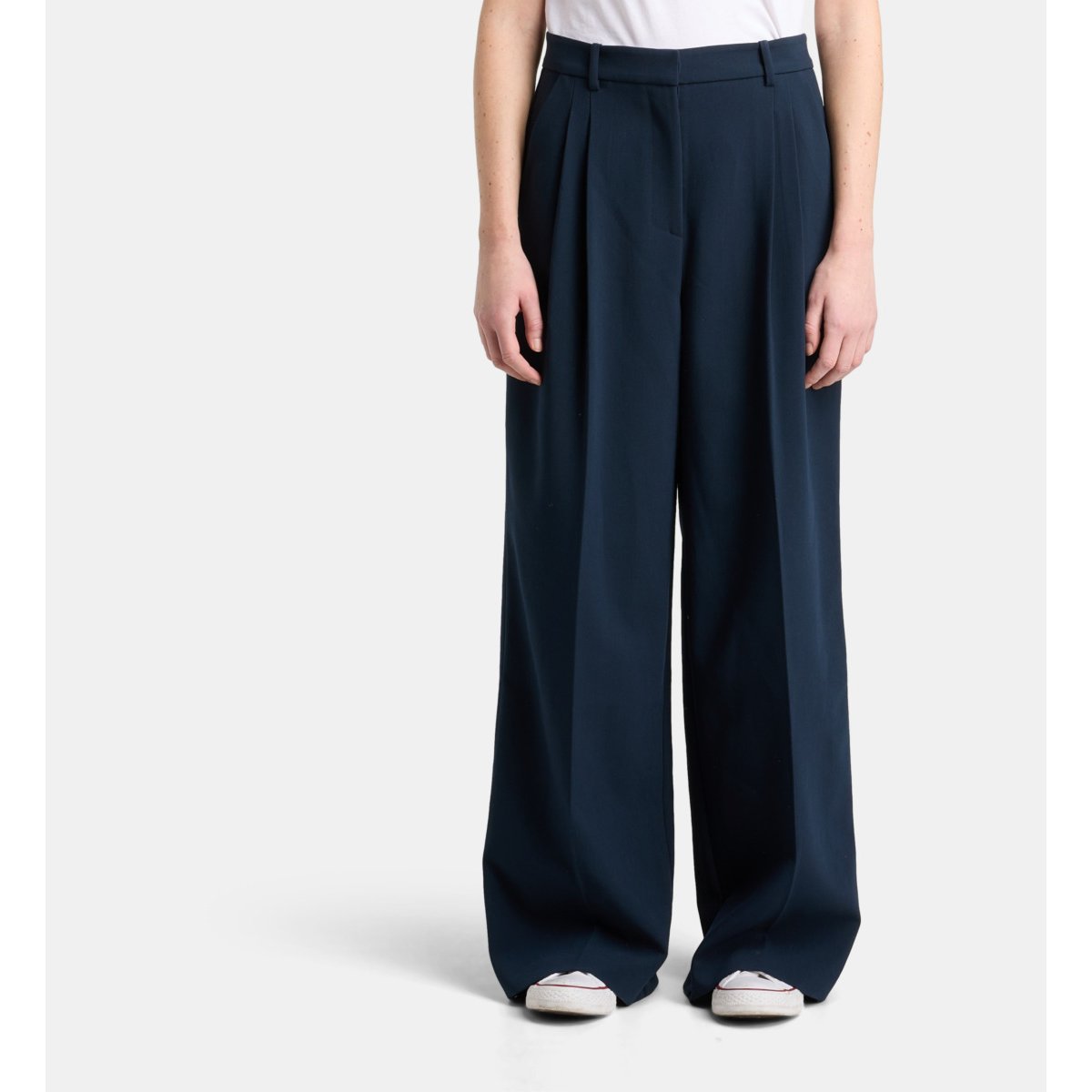 Pantalon large tristan à pinces bleu marine, GALERIES LAFAYETTE