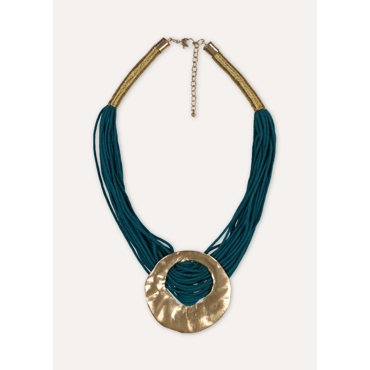 Collier en coton et métal petrole light, LA FEE MARABOUTEE