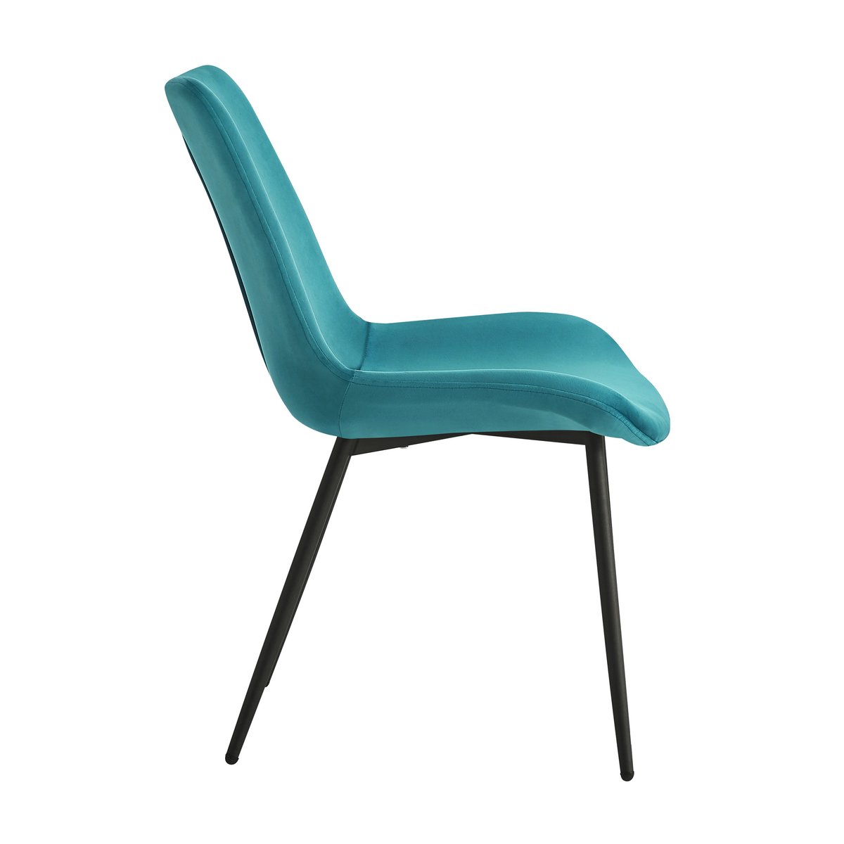 Lot de 2 chaises, métal et velours, KOGE bleu canard, NORDLYS