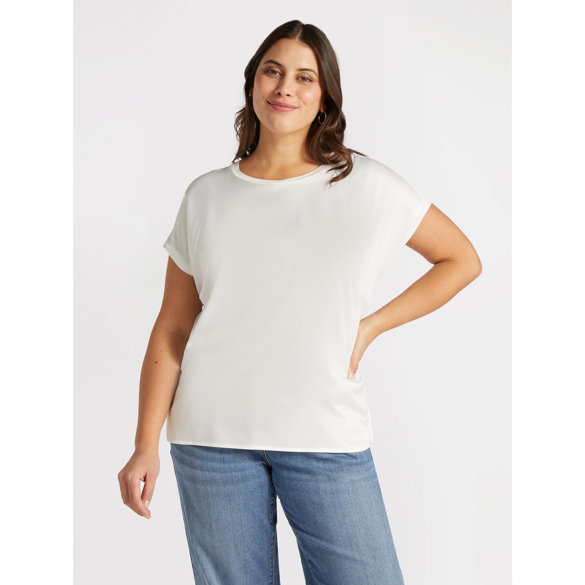 Chemisier en satin blanc, FIORELLA RUBINO