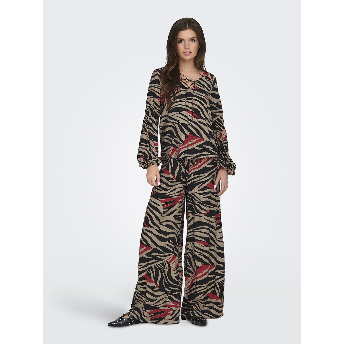 Pantaloni larghi con motivi fantasia, JDY