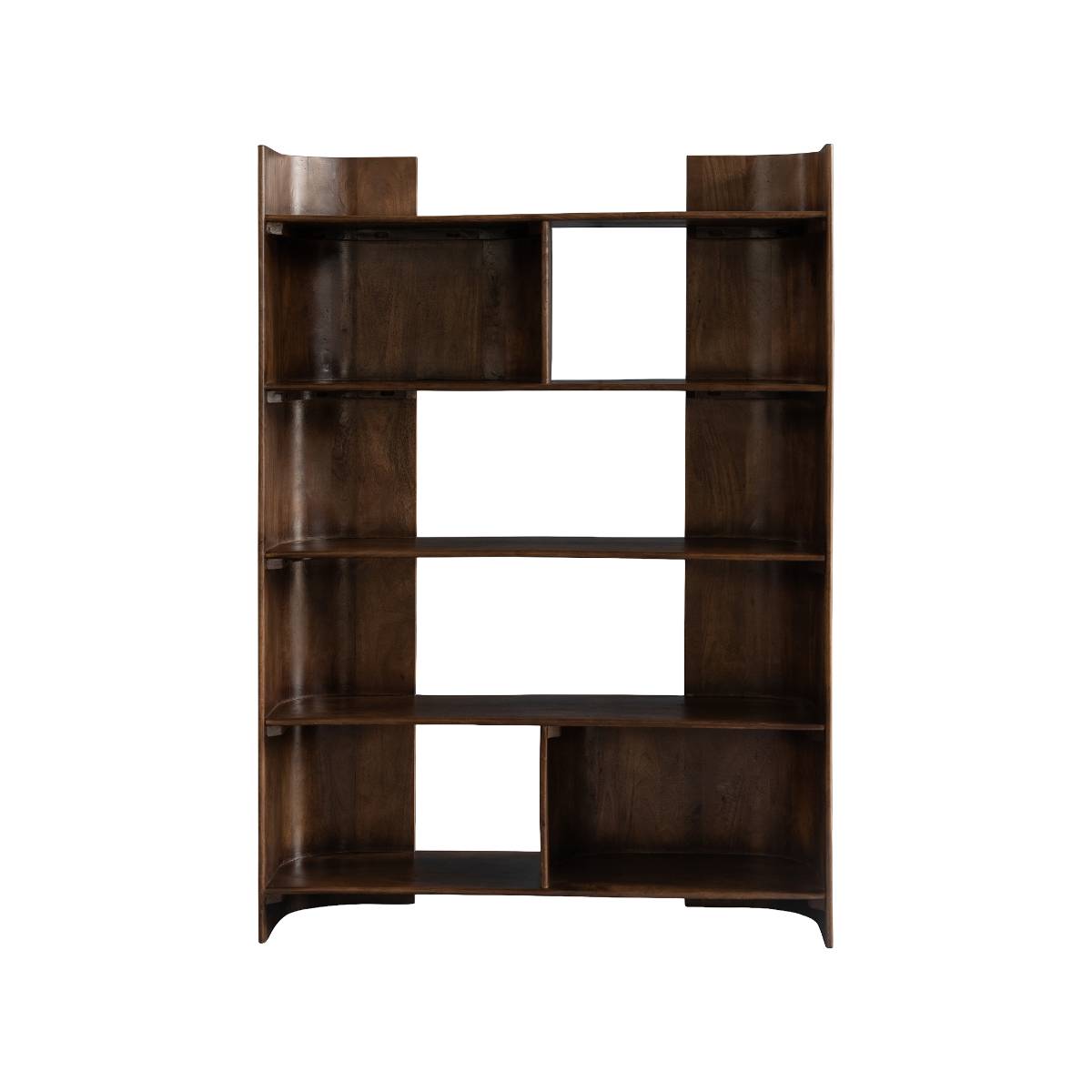 Bibliothèque en bois de manguier MAORA bois foncé, MADE IN MEUBLES