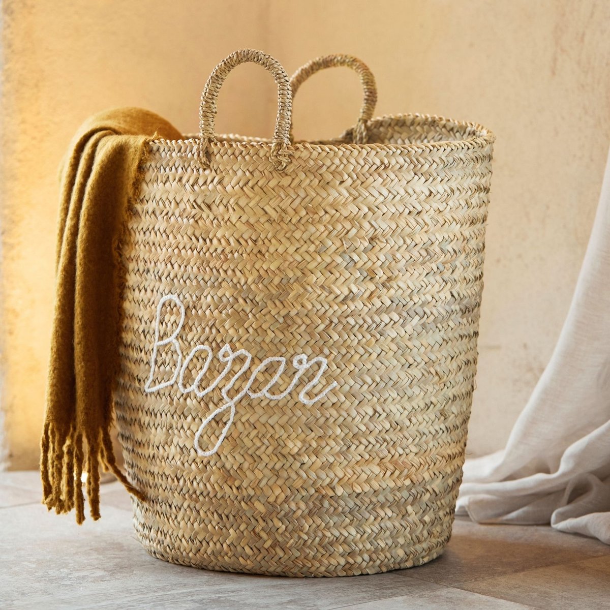 Grand panier BAZAR XL - LOJI blanc, HOME MAISON
