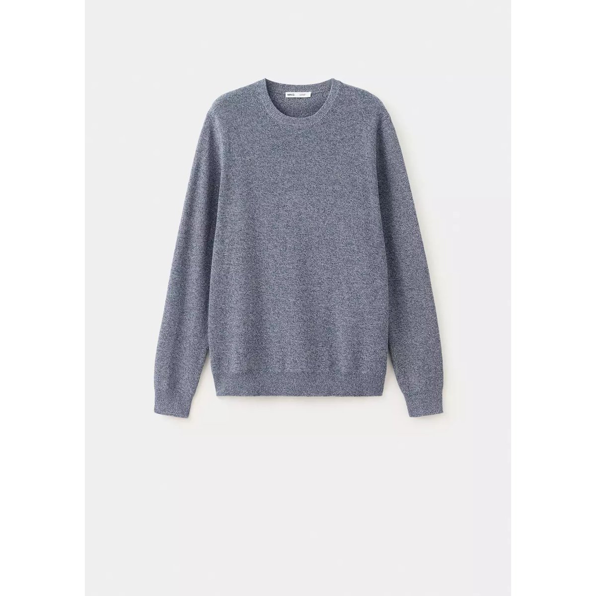Jersey 100 % coton en maille fine côtelée bleu, MANGO MAN