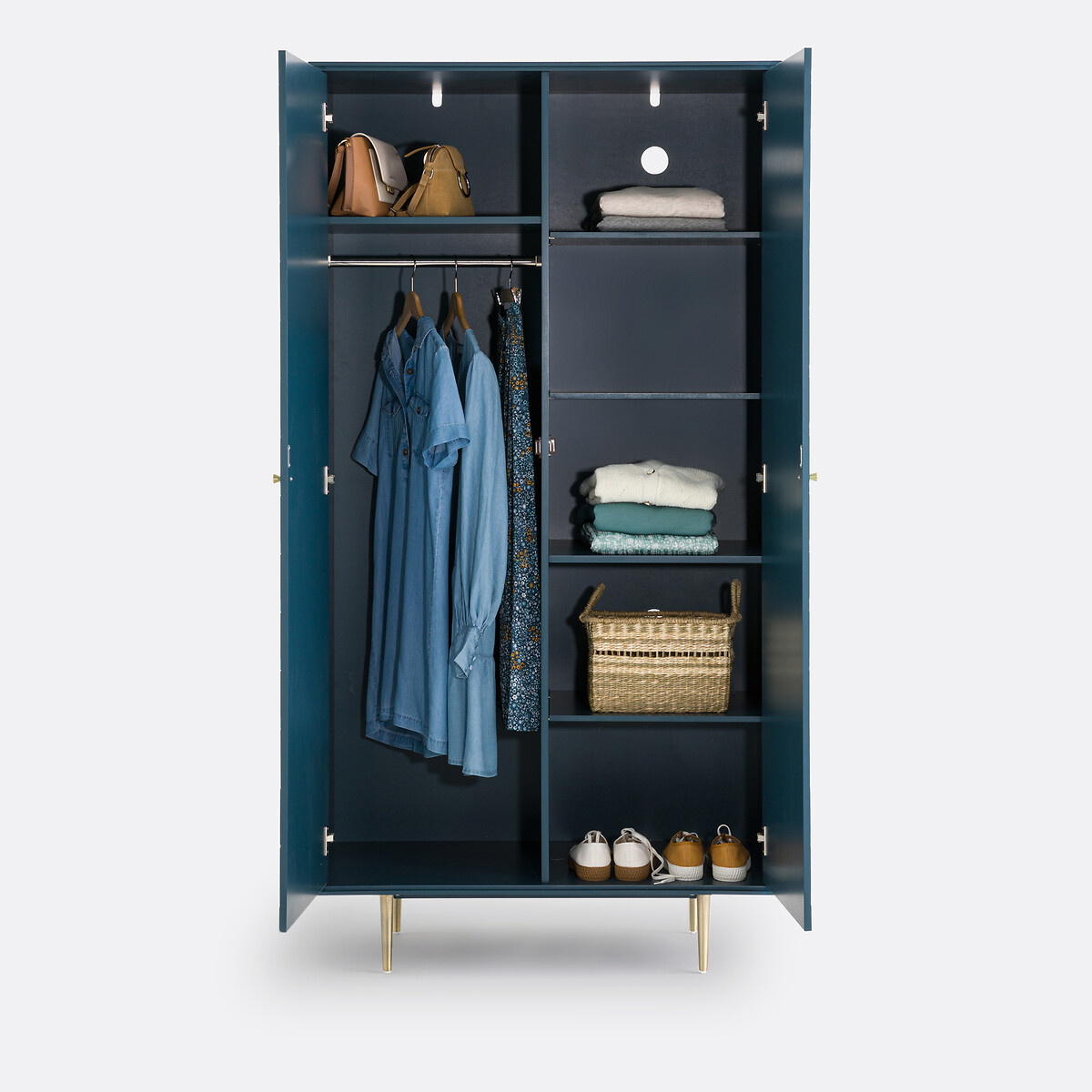 Armoire 2 portes, Luxore bleu de prusse, LA REDOUTE INTERIEURS