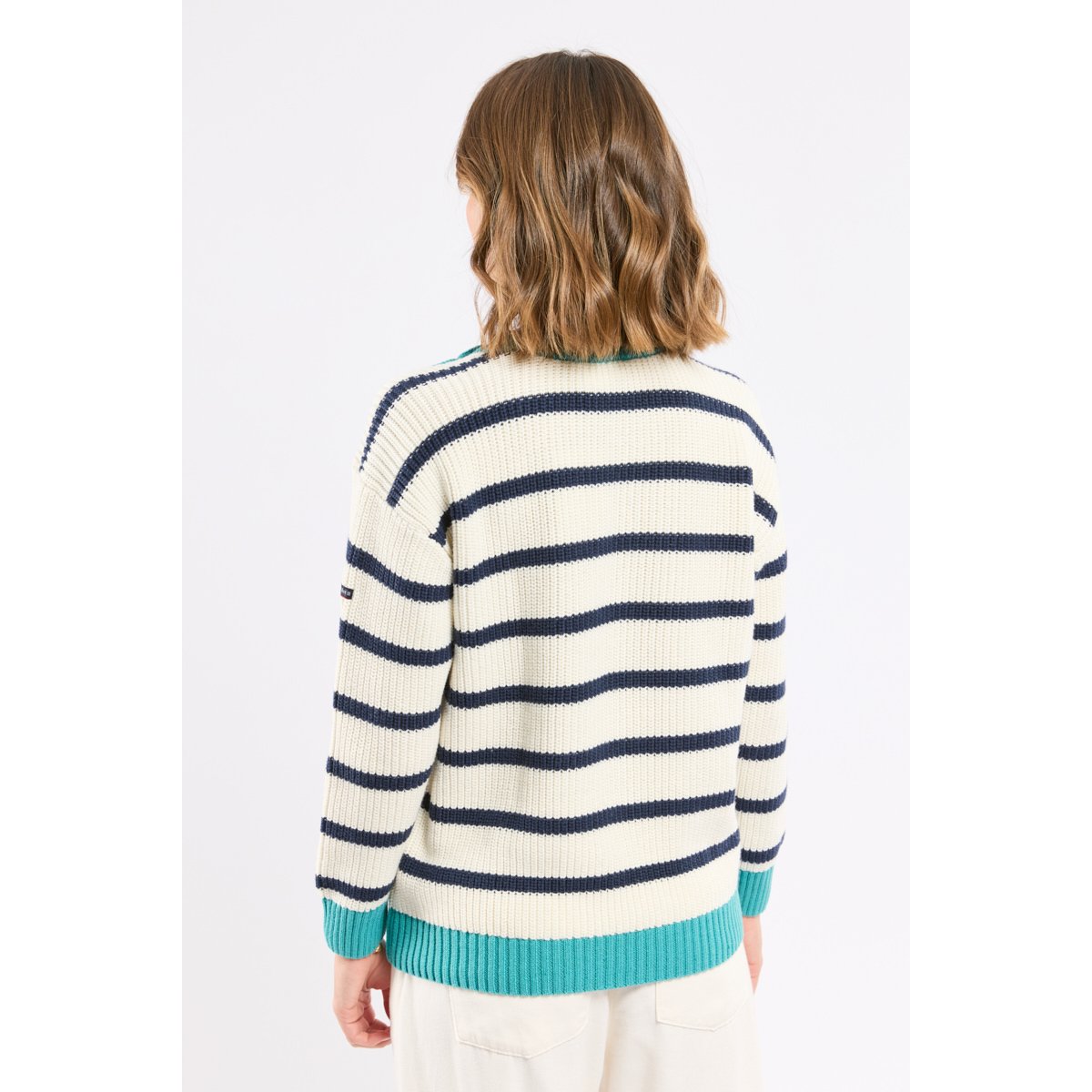 Pull marin ROUTE DU RHUM blanc/ marine deep/ pool b, ARMOR-LUX
