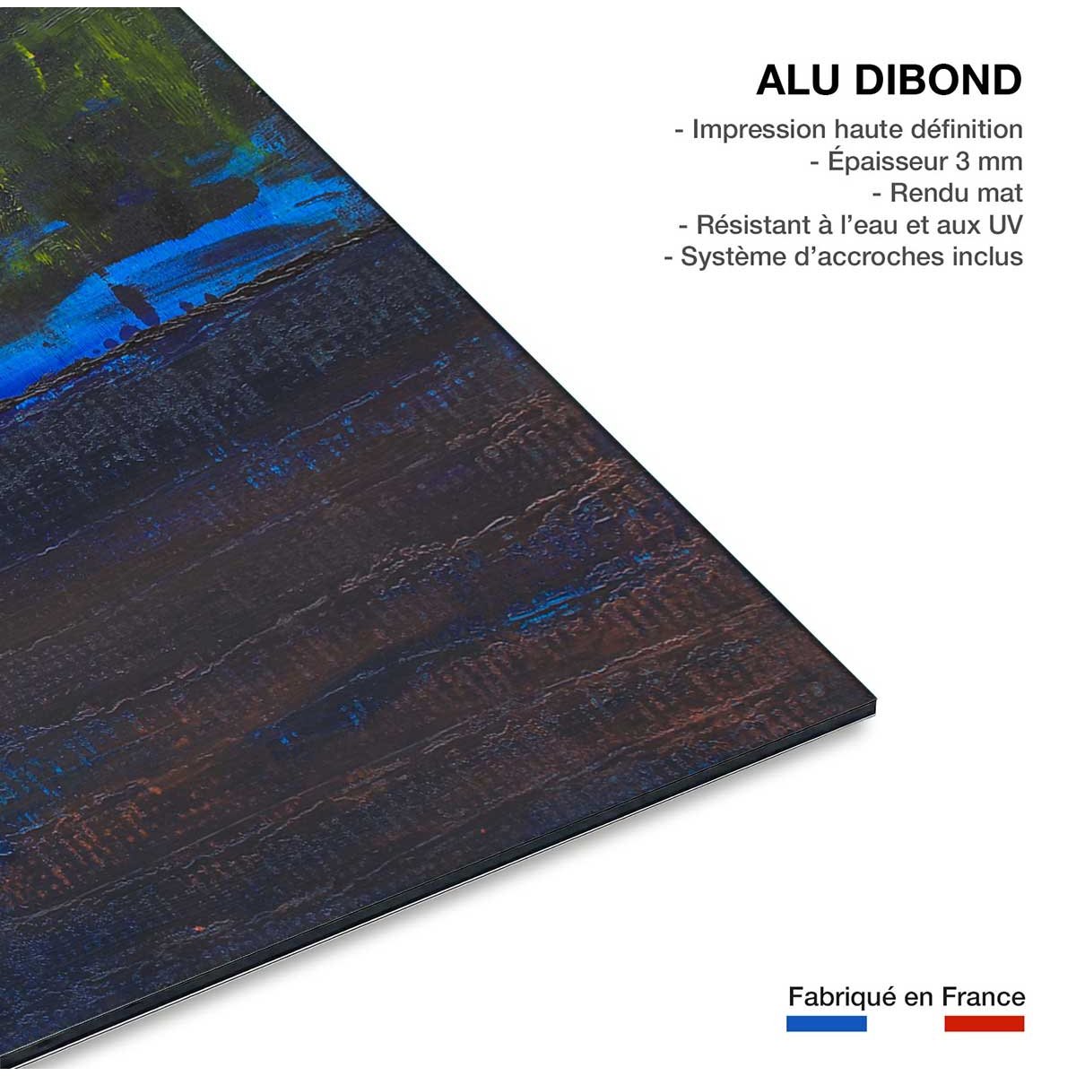 Tableau boreales bleues tableau alu dibond, HEXOA