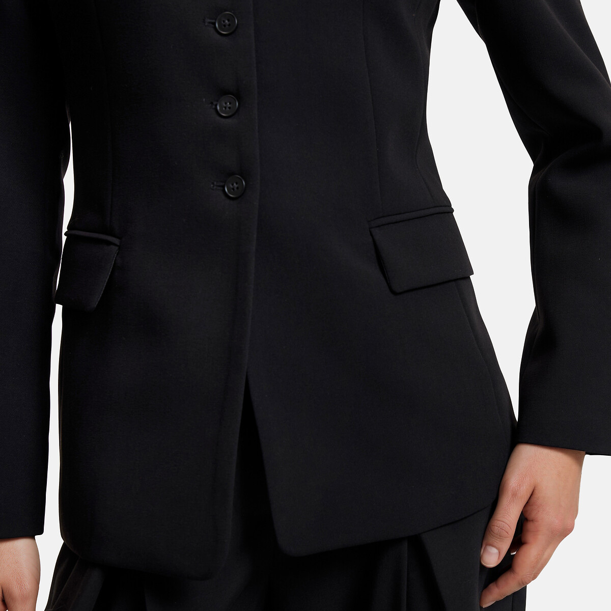 Veste col rond coupe cintrée noir, LA REDOUTE COLLECTIONS