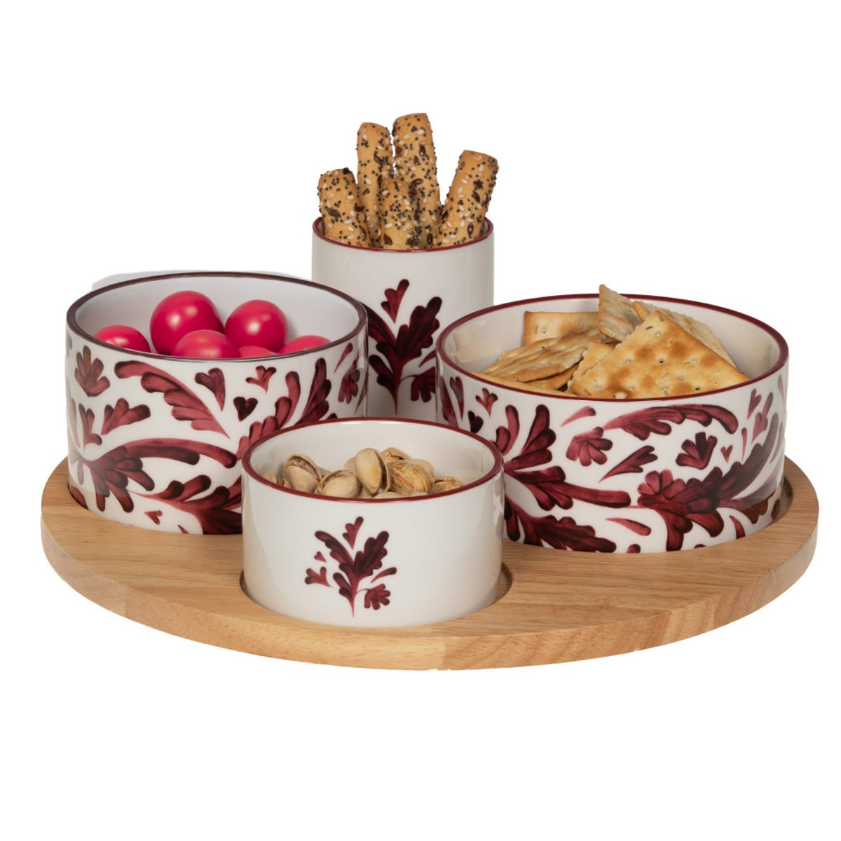 Service apéritif de 4 pièces Romane 28,5 cm - ROMANE rouge, TABLE PASSION