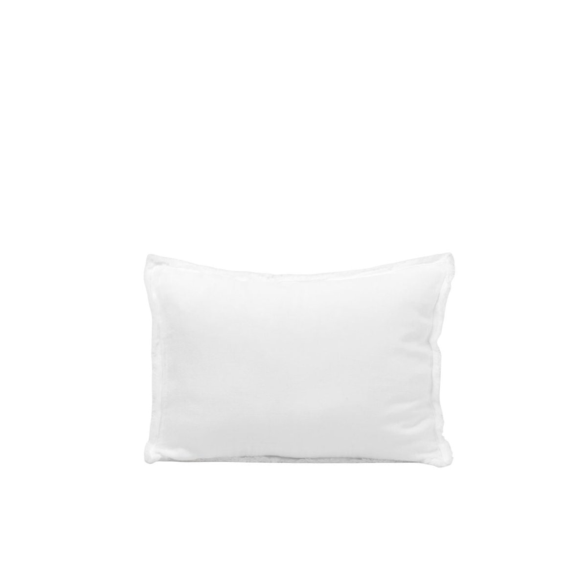 Lot De 2 Taies D'Oreiller en Gaze de coton lavé finition frangée, 30x40 cm LOU blanc coton, MADURA