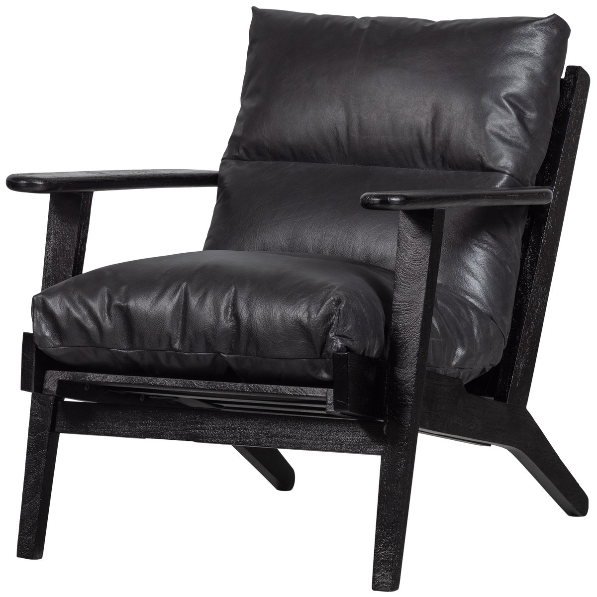 Fauteuil en bois et tissu - HOUSTON noir, WOOOD