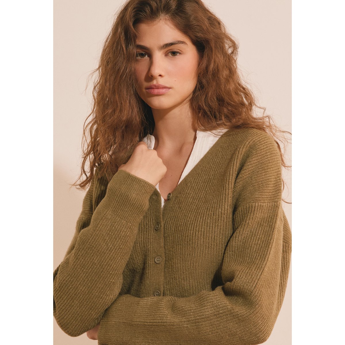 ETAM PULL SUSIE CARDI - COL V kaki olive, ETAM