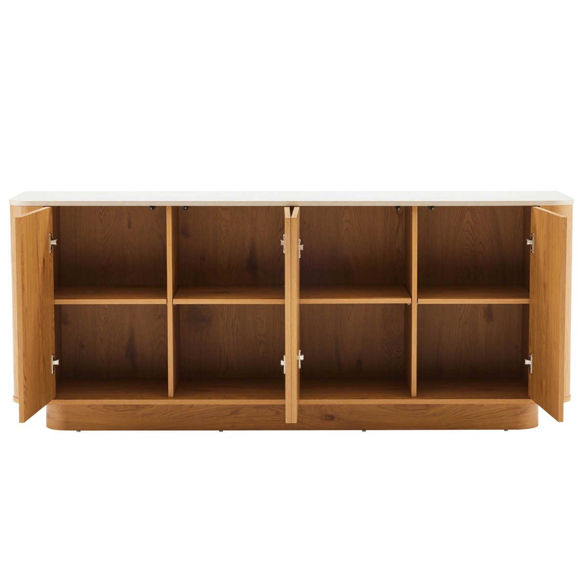 Buffet effet bois 4 portes 180 cm style scandinave, THEODORE bois clair, OVIALA