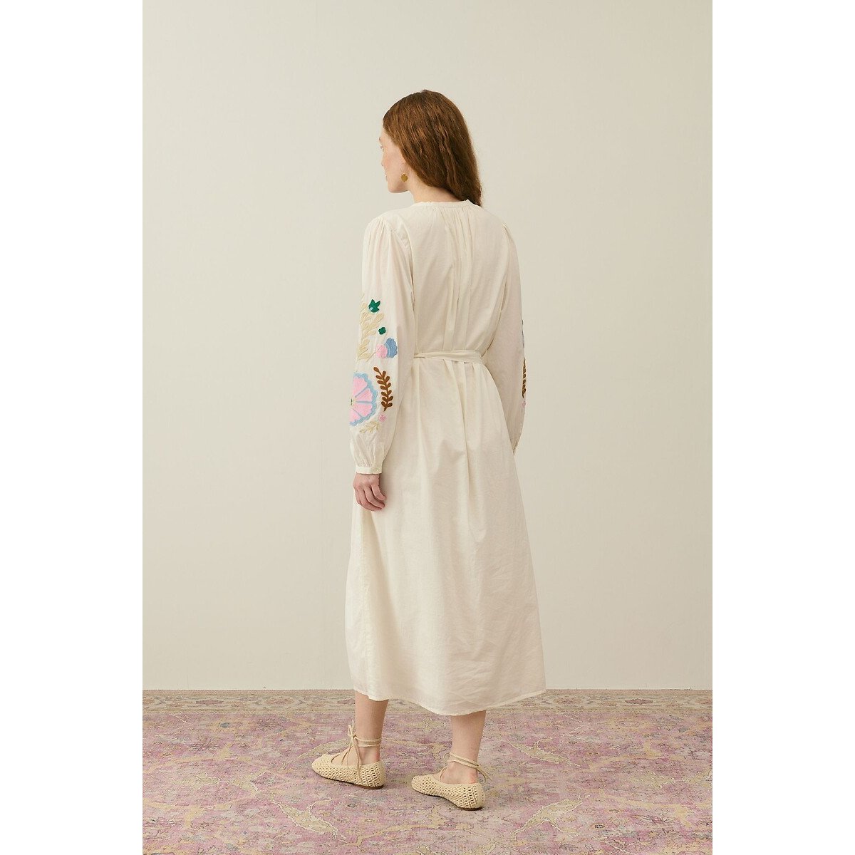 Martina Embroidered Maxi Dress with Long Sleeves white, LOUISE MISHA