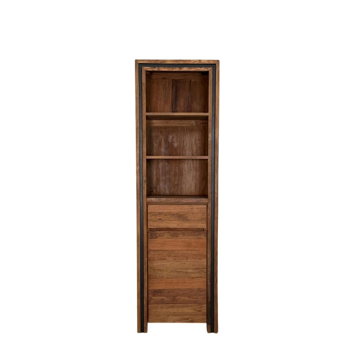 Colonne rangement en bois recyclé de teck 1 porte VADOD bois naturel, PIER IMPORT