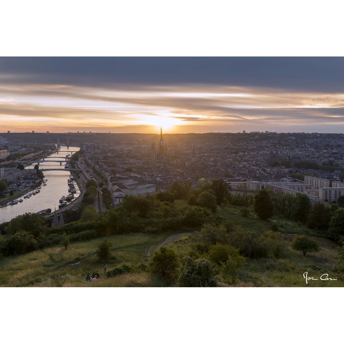Tableau Mural Crépuscule Rouen CONTEMPORAIN URBAIN tableau en verre synthétique, CEANOTHE