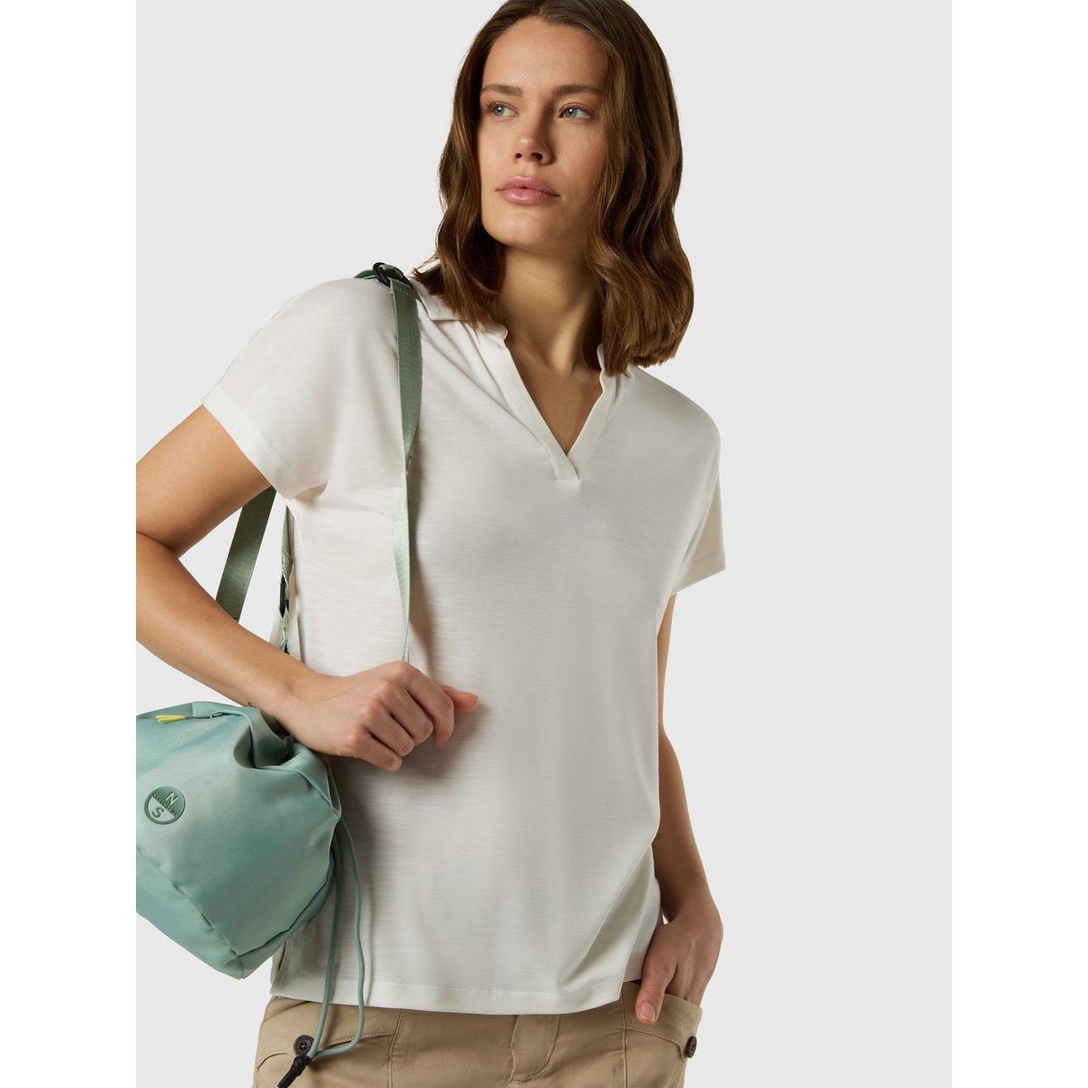 Polo sans boutons en jersey slub guimauve, NORTH SAILS