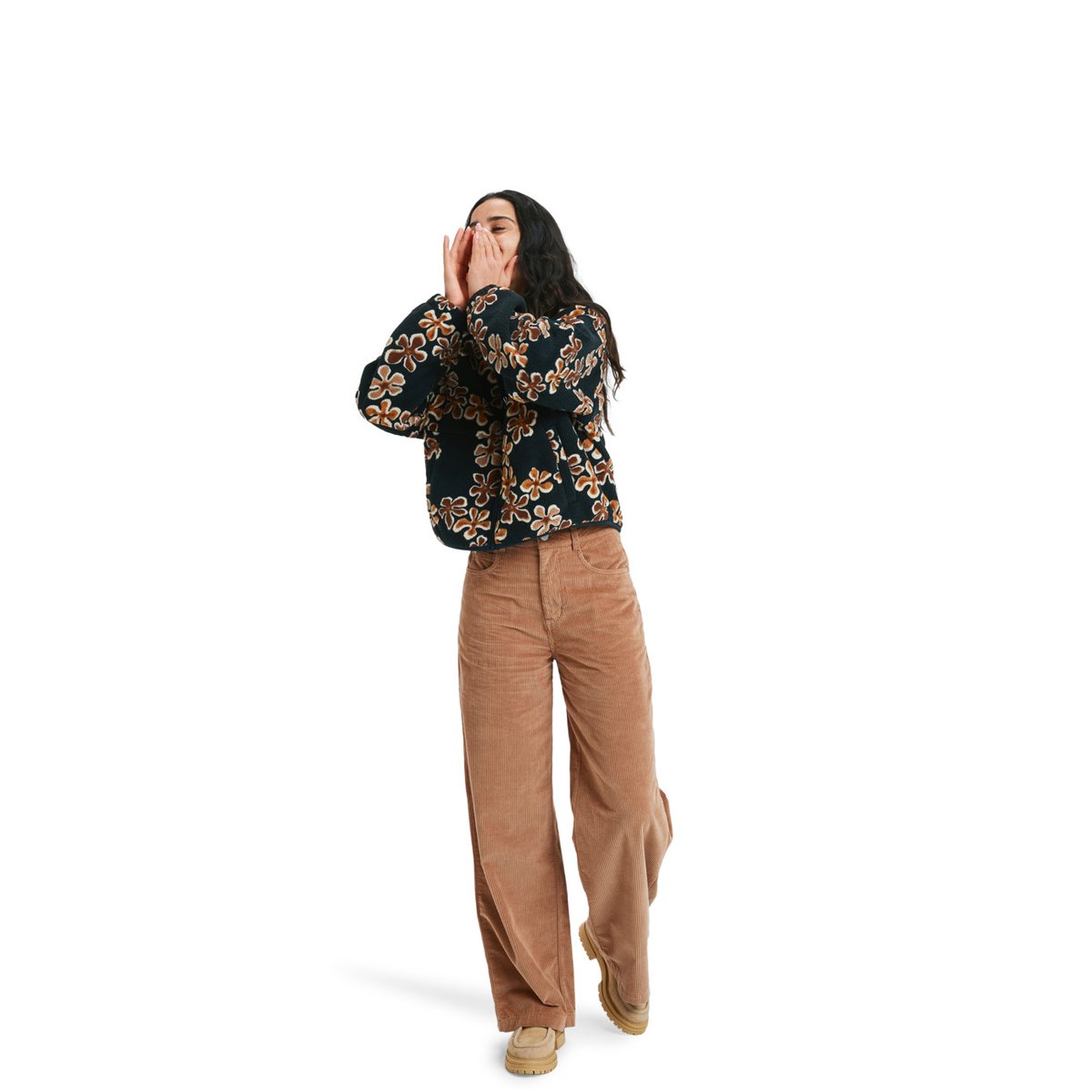 Polaire zippée BLURRY CLOUD. marron almond nostalgic feels, ROXY