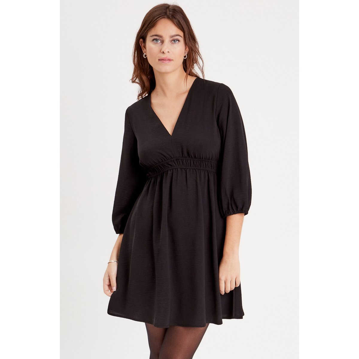 Robe évasée manches 3/4 noir, CACHE CACHE