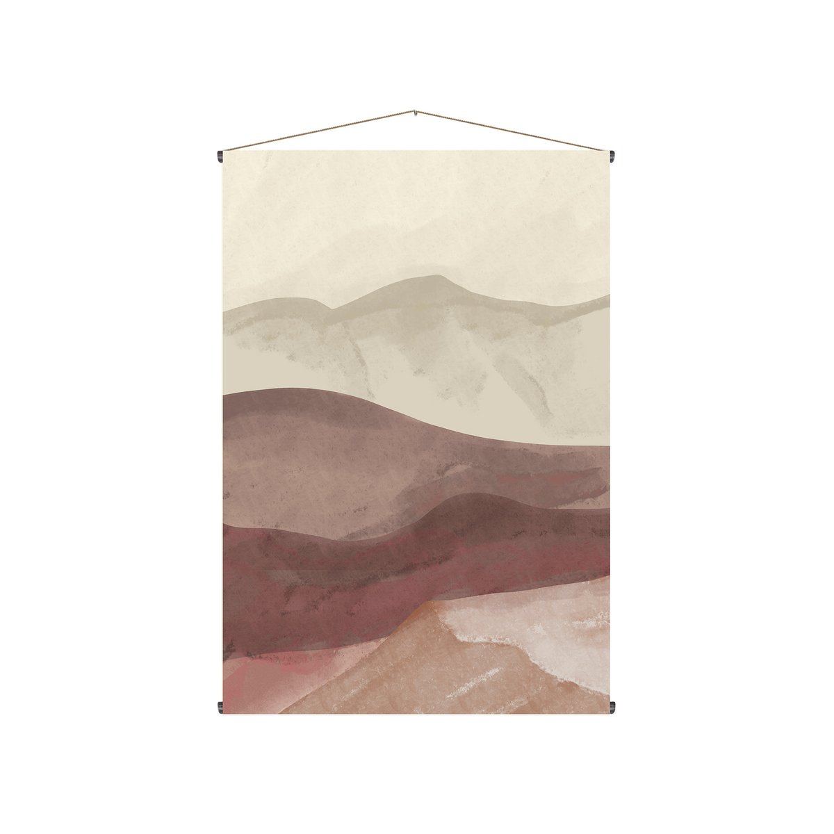 Kakemono tissu Paysage de Dunes beige, pourpre, gris, ART FOR THE HOME