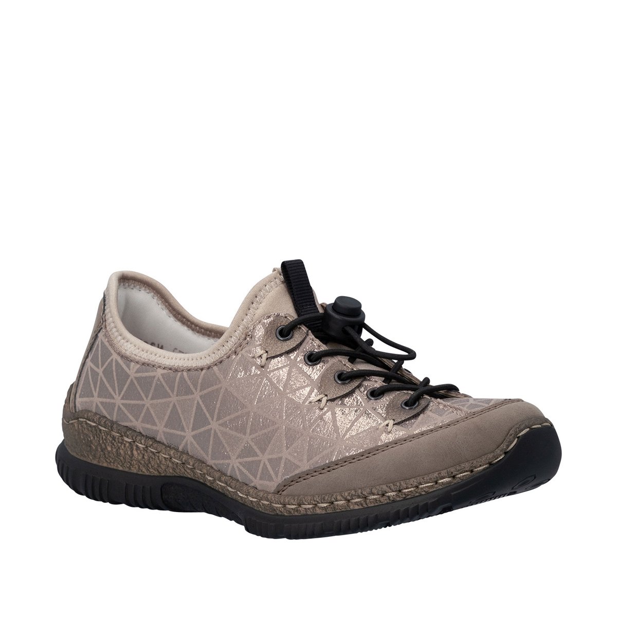 Sneakers beiges à talon plat pourvues d'une fermeture élastiquée beige, RIEKER