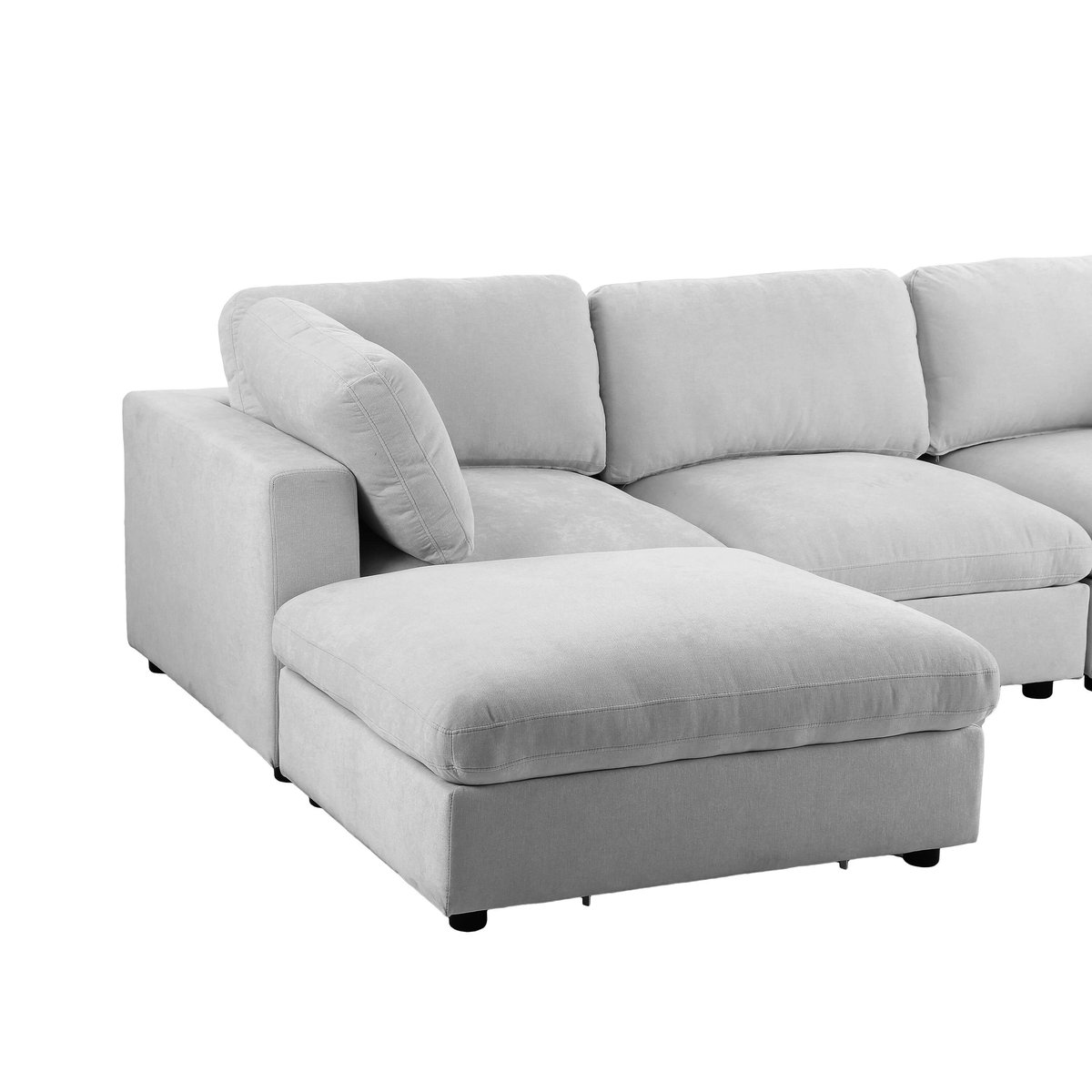 Canapé d'angle modulable tissu  MIZAR gris, BAÏTA